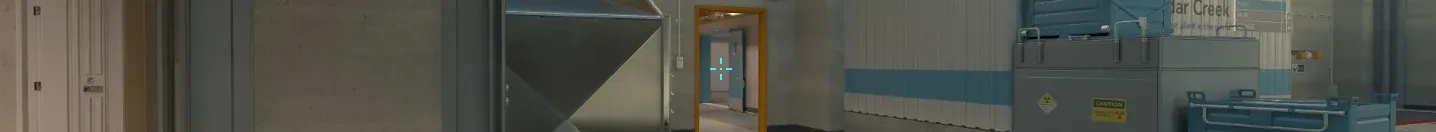 Pro player flameZ's crosshair with CS2 map Nuke in the background.