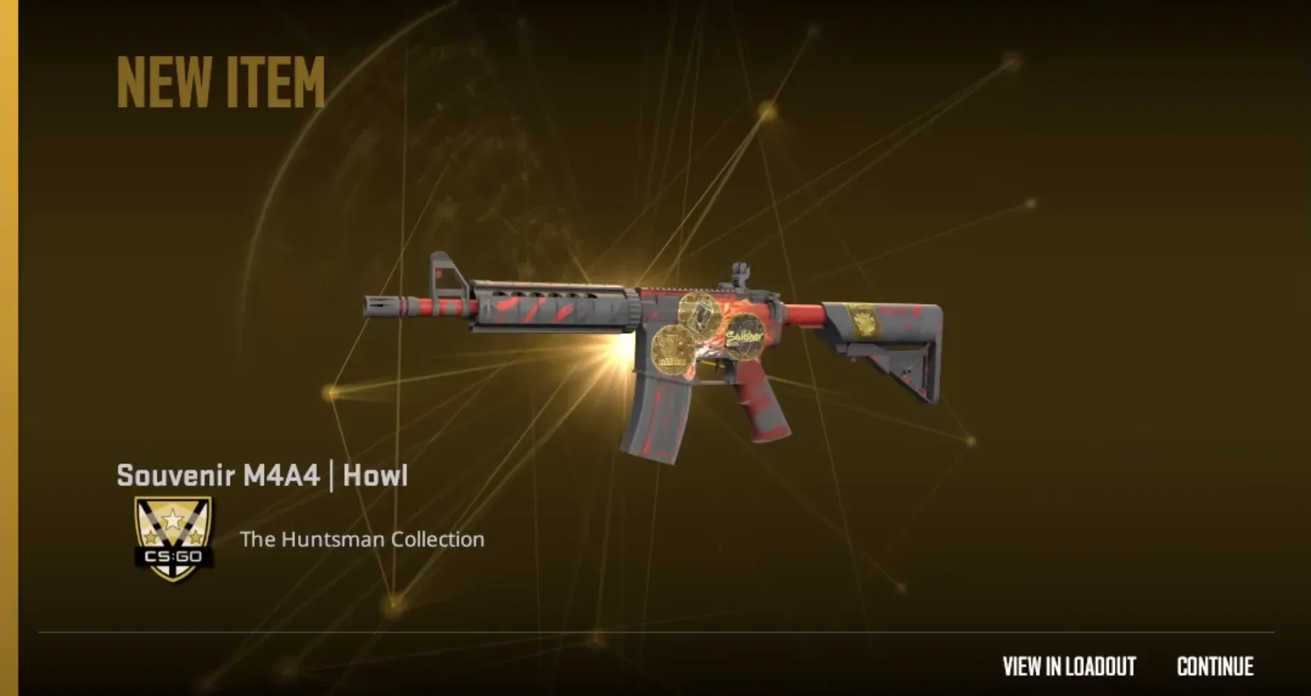A Souvenir M4A4 Howl Being Crafted in CS2 by YouTuber Anomaly