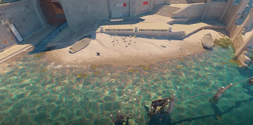 Beach with CT-Spawn on CS2 Anubis Map