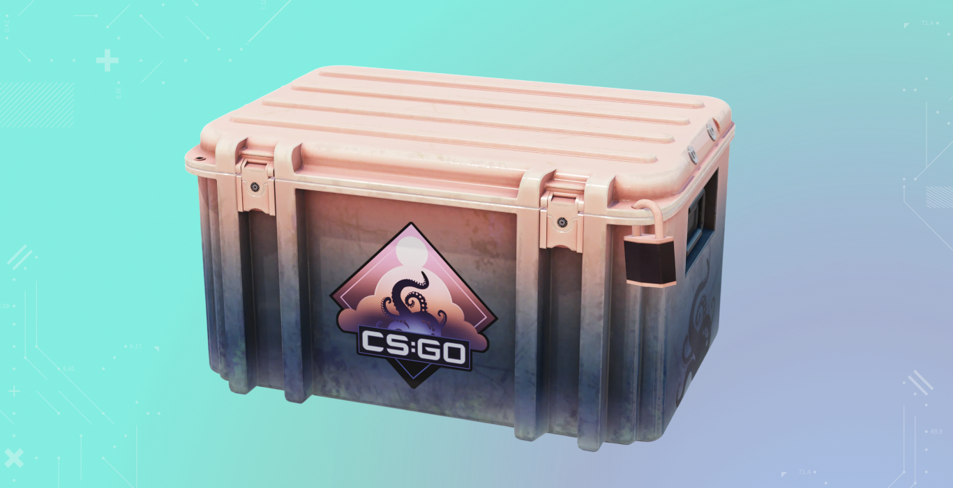 Dreams & Nightmares Case on a teal-to-lavender gradient background, the cheapest CS2 case that can drop a Butterfly Knife