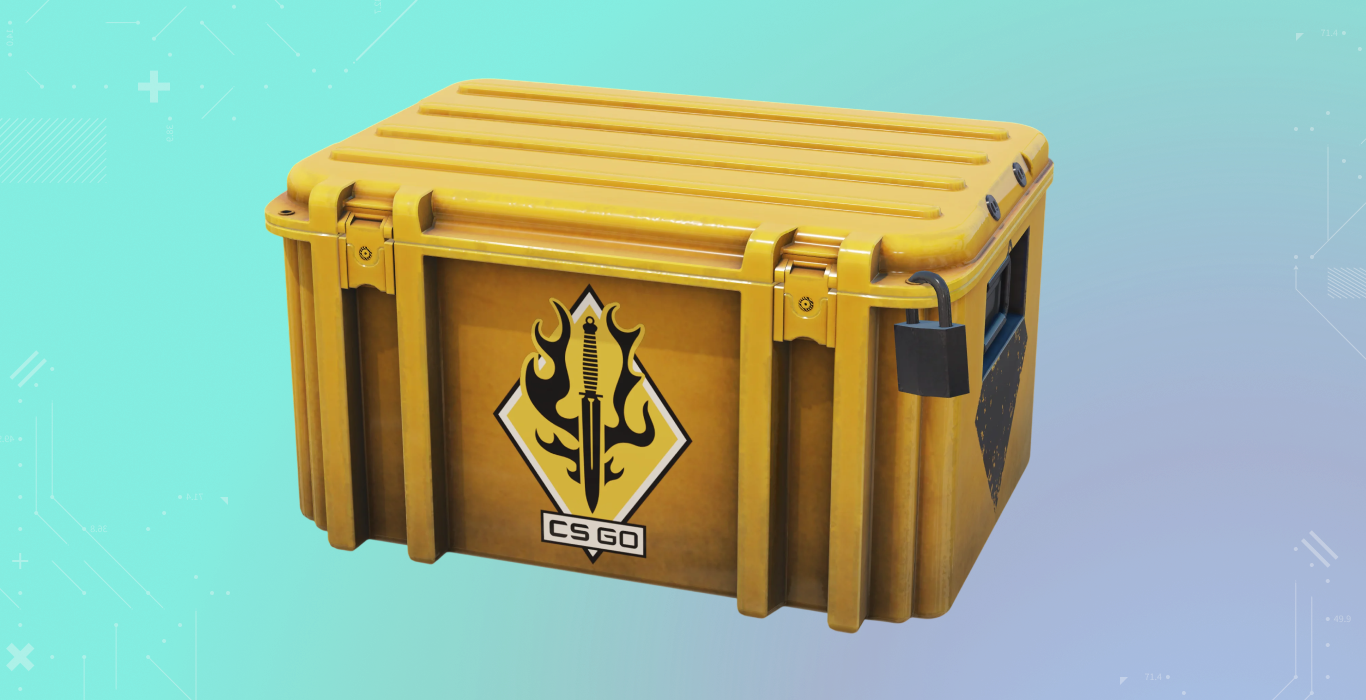 Spectrum Case on a blue gradient background, the case that brought Doppler and Chroma finishes to the Butterfly Knife,