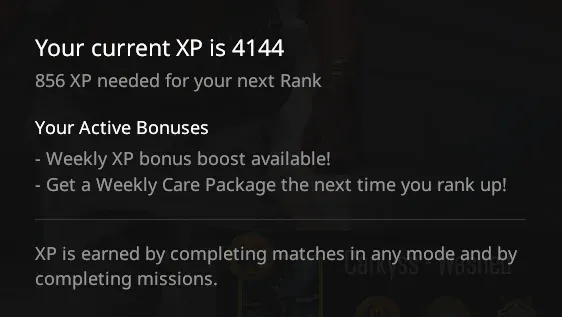 XP which you can check in CS2 which shows how much XP you have earned