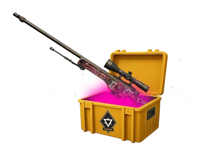 Image featuring Cheap Classified skin of AWP | Duality in Revolution Case with pink glow coming from inside of case