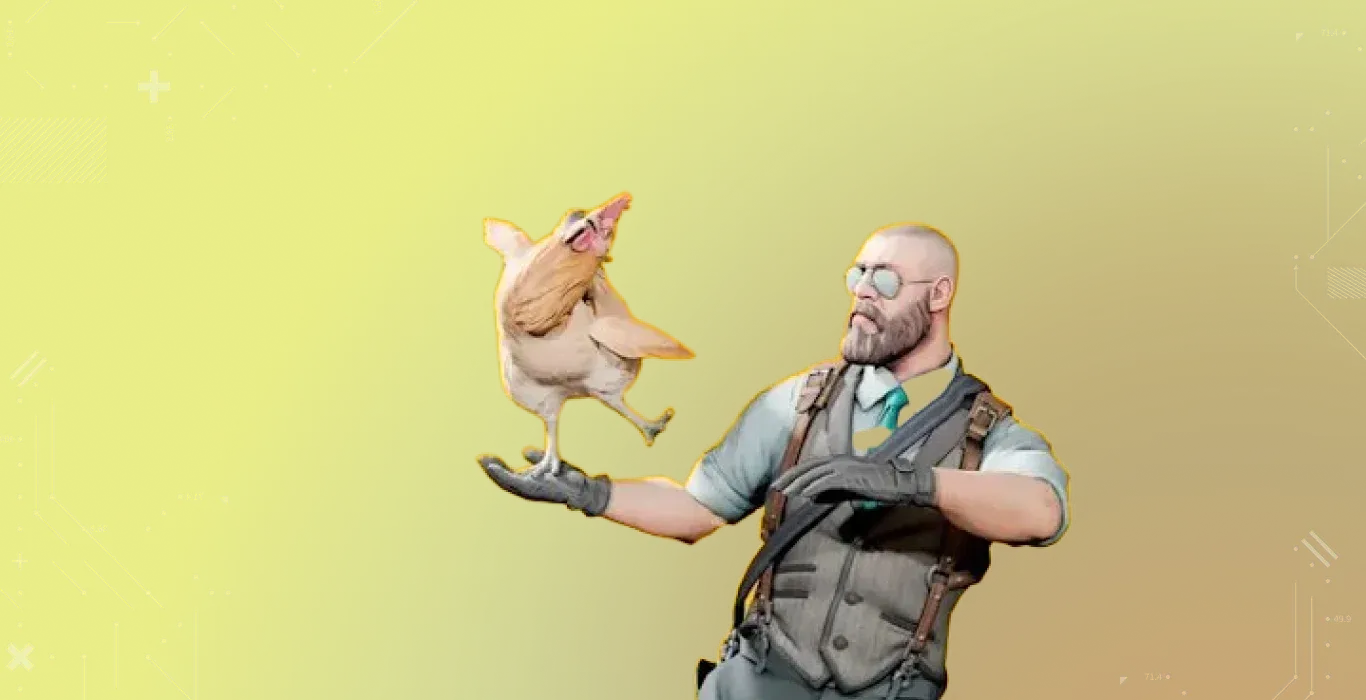 How to create CS2 Config file with an image of Little Kev holding a chicken on a yellow background