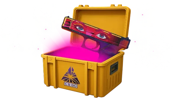 Image featuring Cheap Classified skin of Glock-18 | Vogue in Fracture Case with pink glow coming from inside of case