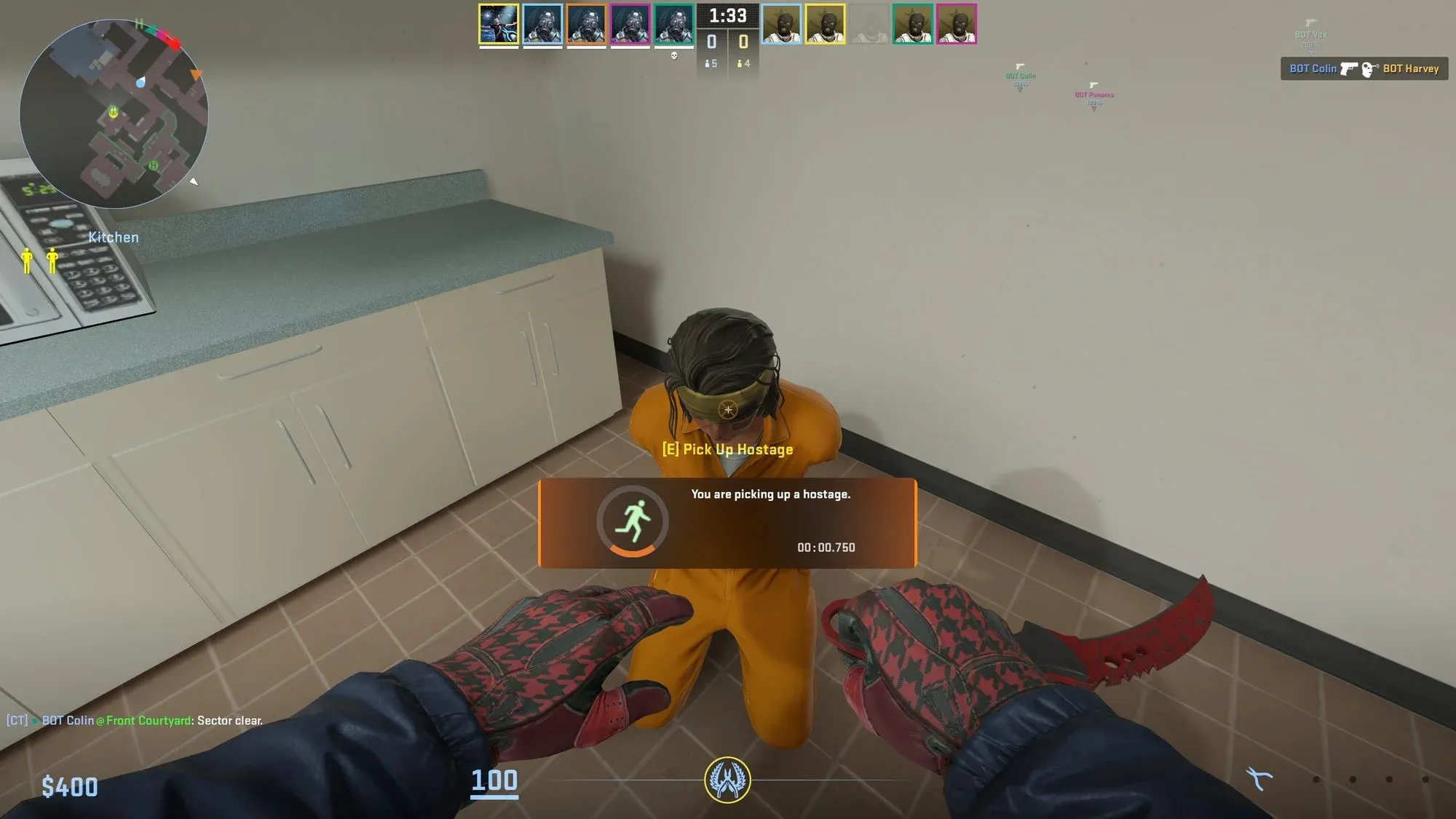 CS2 Hostage map Office showing Hostage Mode Economy
