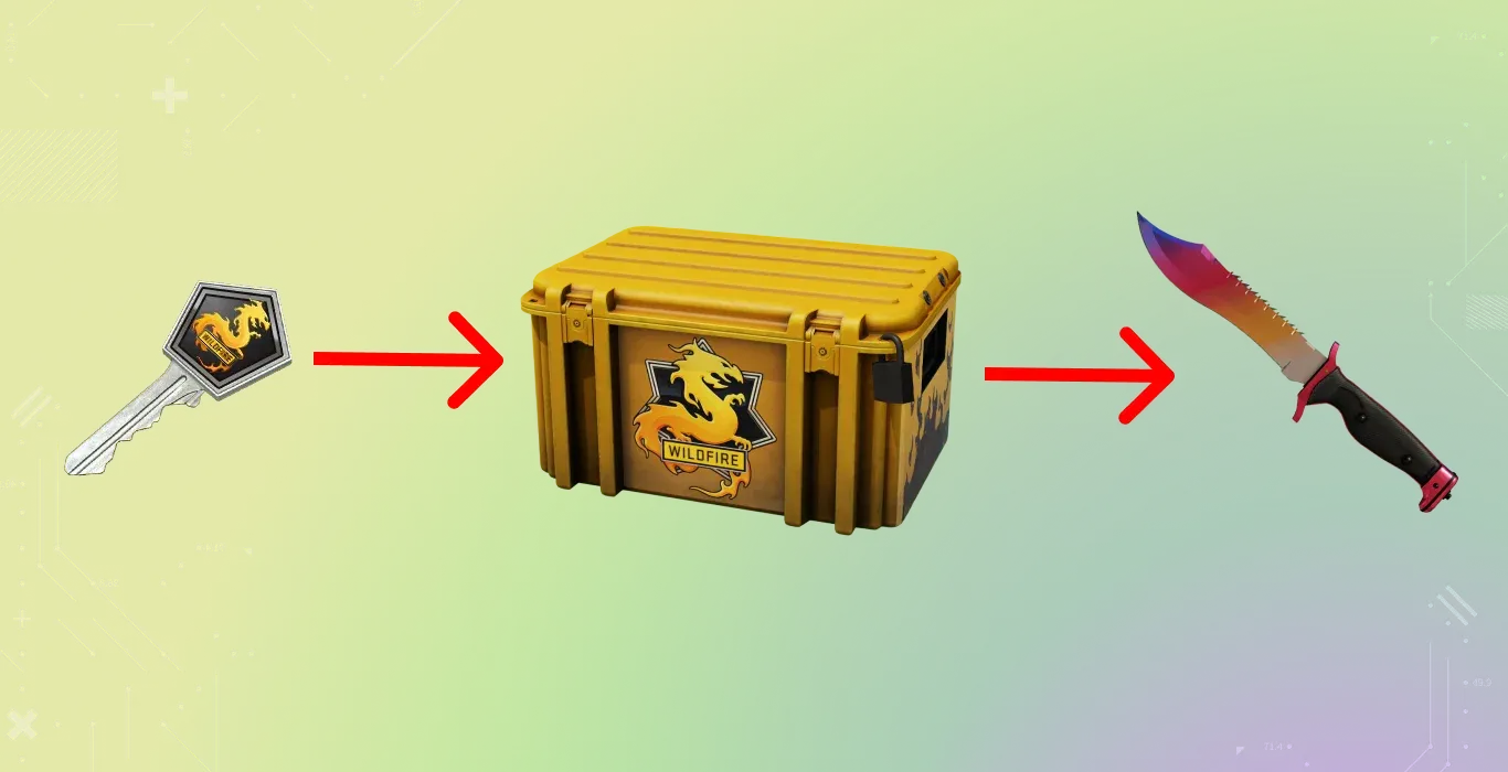 CS2 keys to Case to pulling out a Golden item, knife or glove which you can sell at higher price