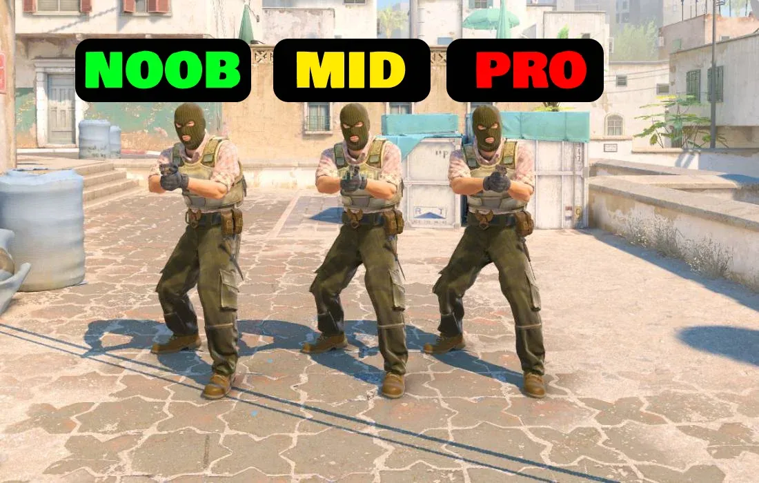 Noob, Mid and Pro CS2 bot difficulty user can put to train with bots