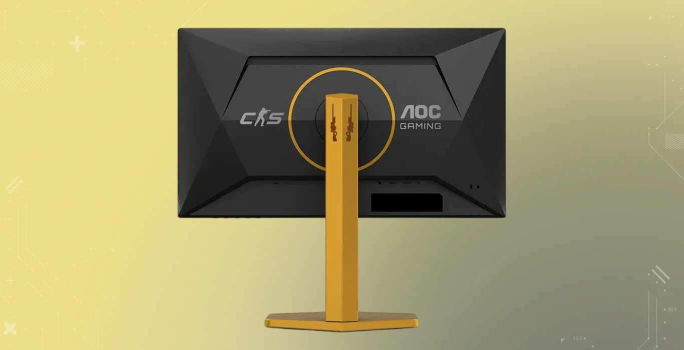 CS2 Monitor AOC Gaming monitor on a yellow-black background