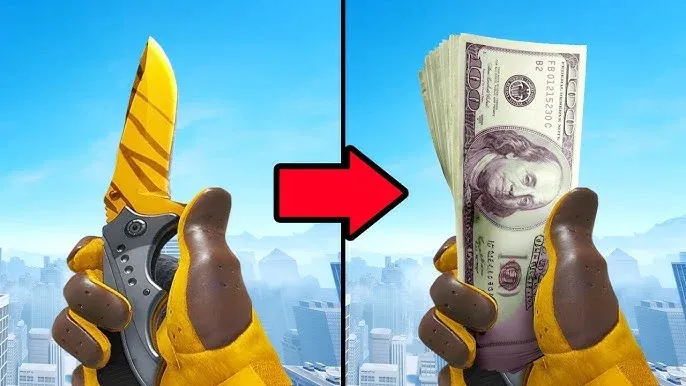 CS2 Nomad Knife | Tiger Tooth traded on P2P platform for real money on a Vertigo map background