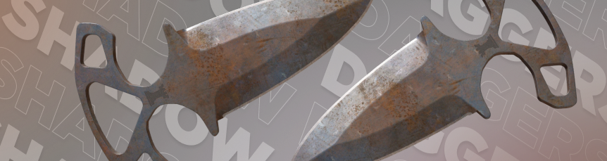 Shadow Daggers | Rust Coat covered in heavy orange-brown rust across the blades and handles.