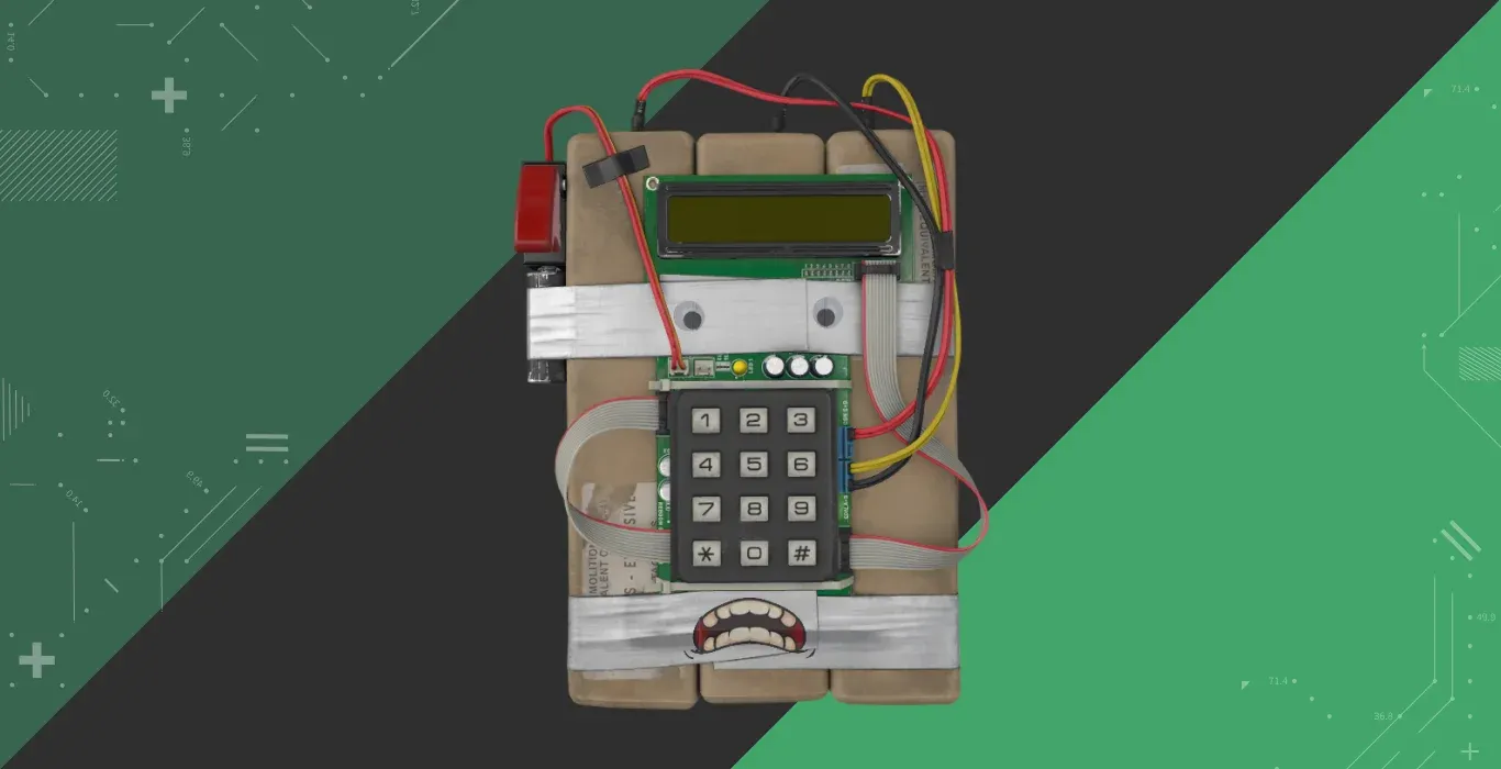 Image featuring the Bomb Face C4 sticker craft in CS2 on a green-black background