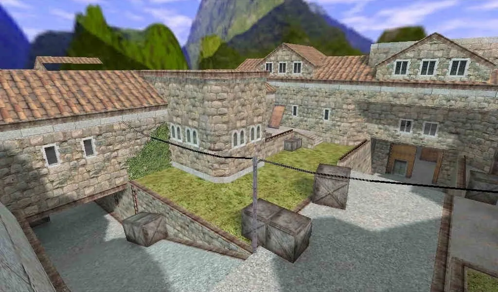 Picture from CS 1.6 de_Cobblestone on medieval castle gray background