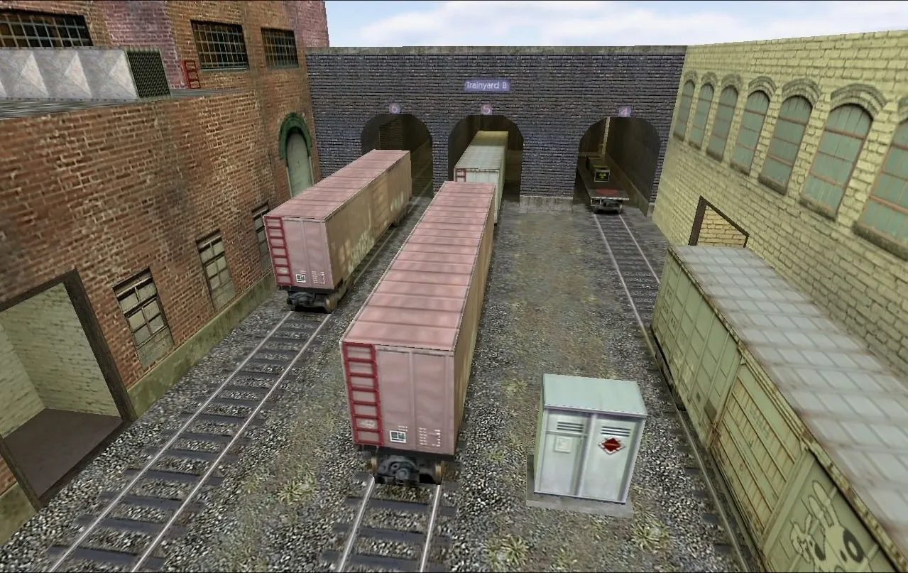 Picture featuring de_Train CS 1.6 on gray and brown background