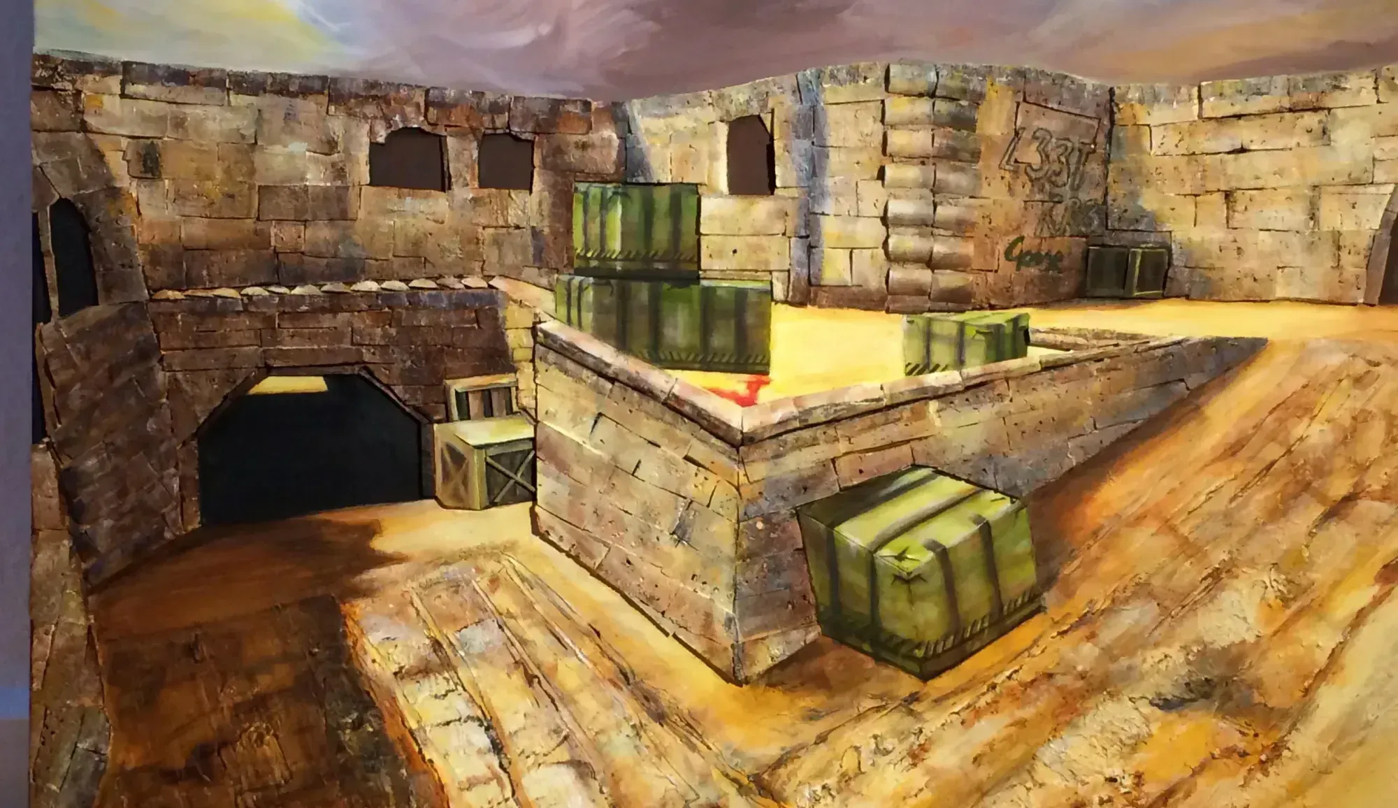 Picture featuring de_Dust 2 yellow and brown background