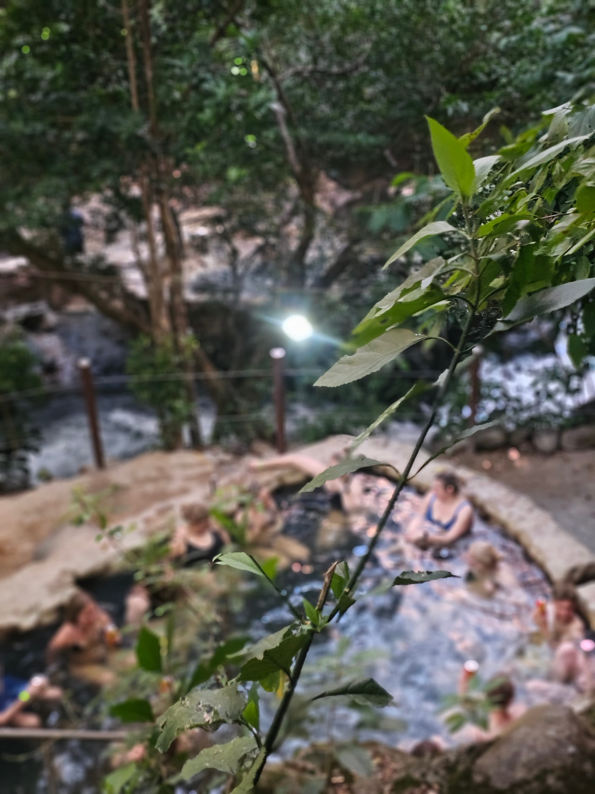 Soaking in Guanacaste’s natural hot springs after a mud bath.