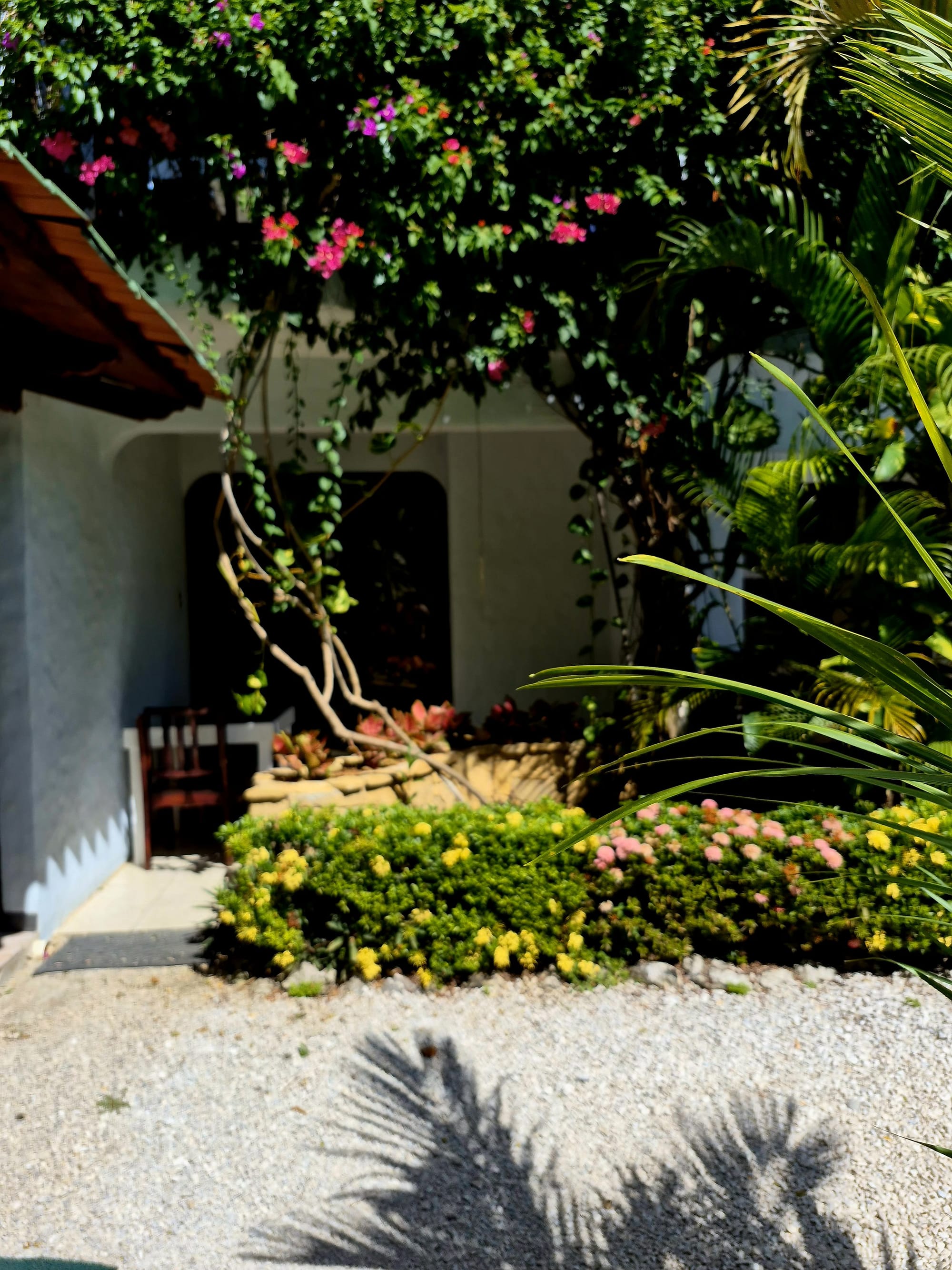 Our room at Hotel Giada — looking out over the pool and tropical garden.