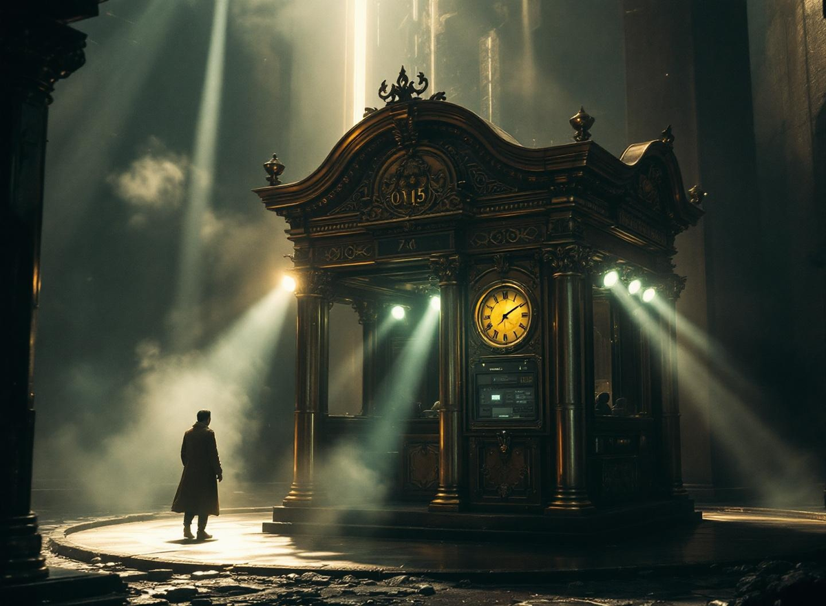 EA-15 — The Workshop of Frozen Light: alchemical temporal machinery frozen mid-operation, where the Singularity was first forged in 1588.