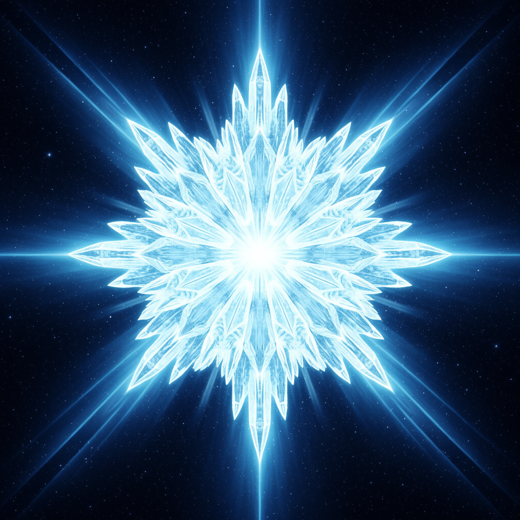 Frozen Light Singularity — temporal physics visualization from The Stolen Stream universe