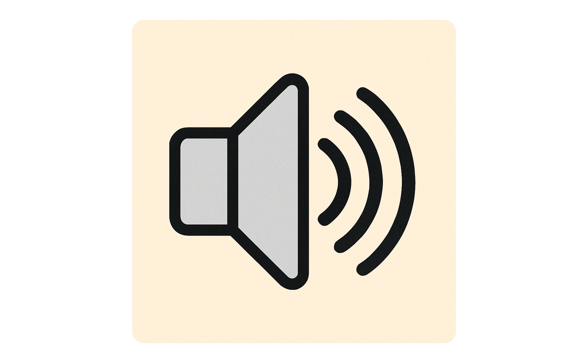 A simple cartoony audio icon.