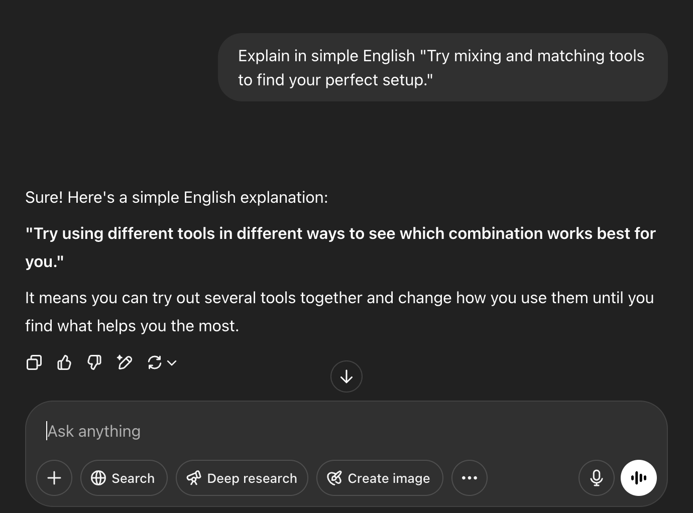 Screenshot of ChatGPT’s response to extracting a quote from this article.