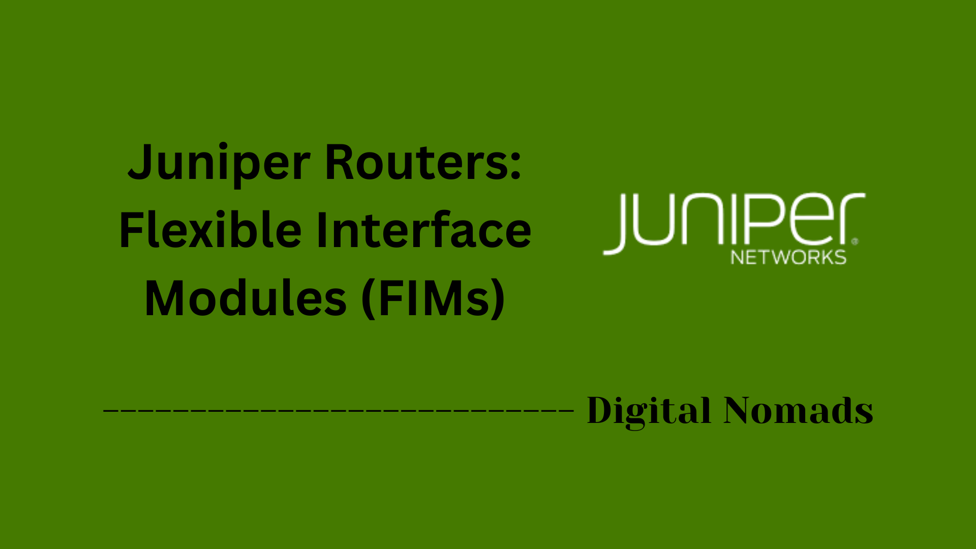 Juniper Routers: Flexible Interface Modules (FIMs)