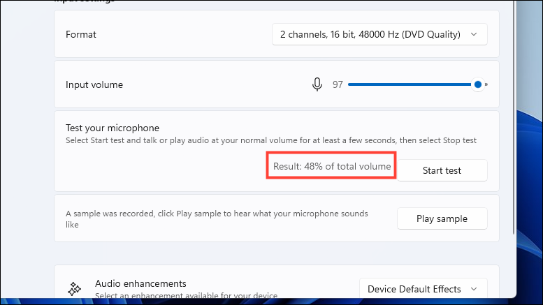 Microphone test results