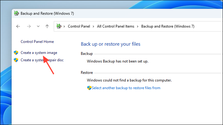 Create a system image option