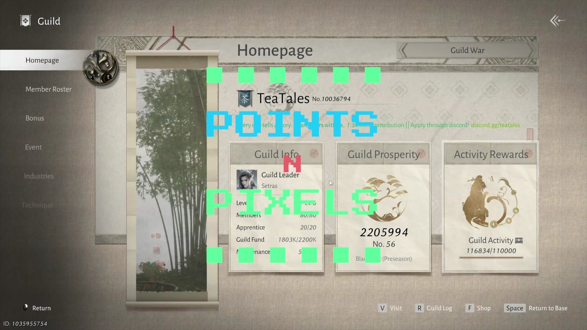 Visual: The user navigates the "Guild" menu to the "Guild War" tab. Narrator: The Guild Wars, or GVG, is a MOBA-like…