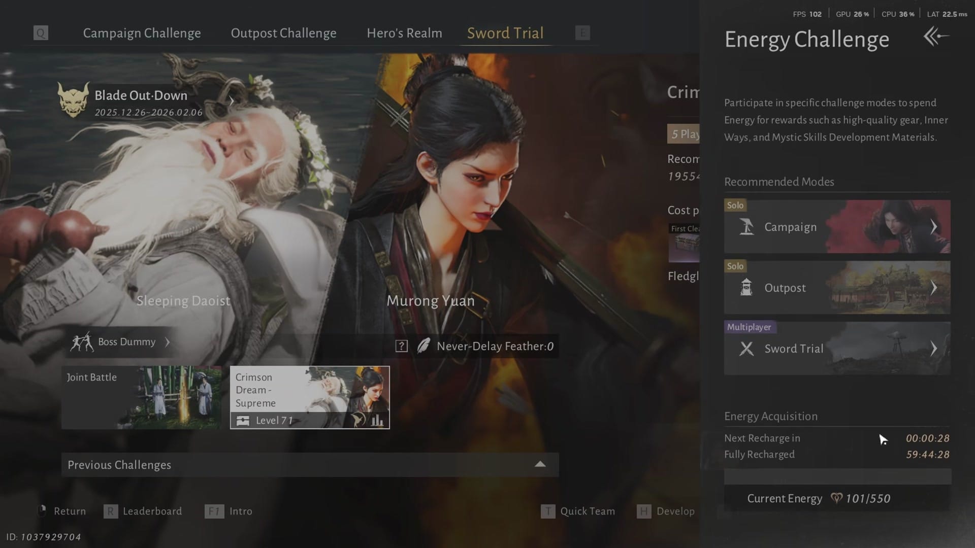 The narrator goes to the Develop menu and clicks on Path Guide. Under All Path Challenges, he shows the Blade Out Season challenges