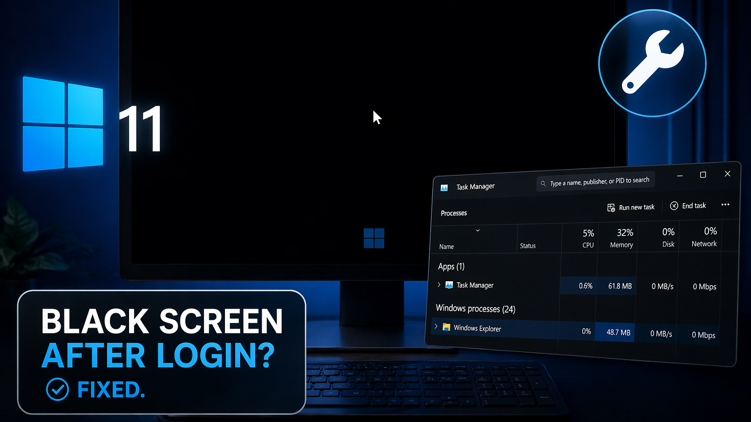Black screen after login on Windows 11: How to fix it