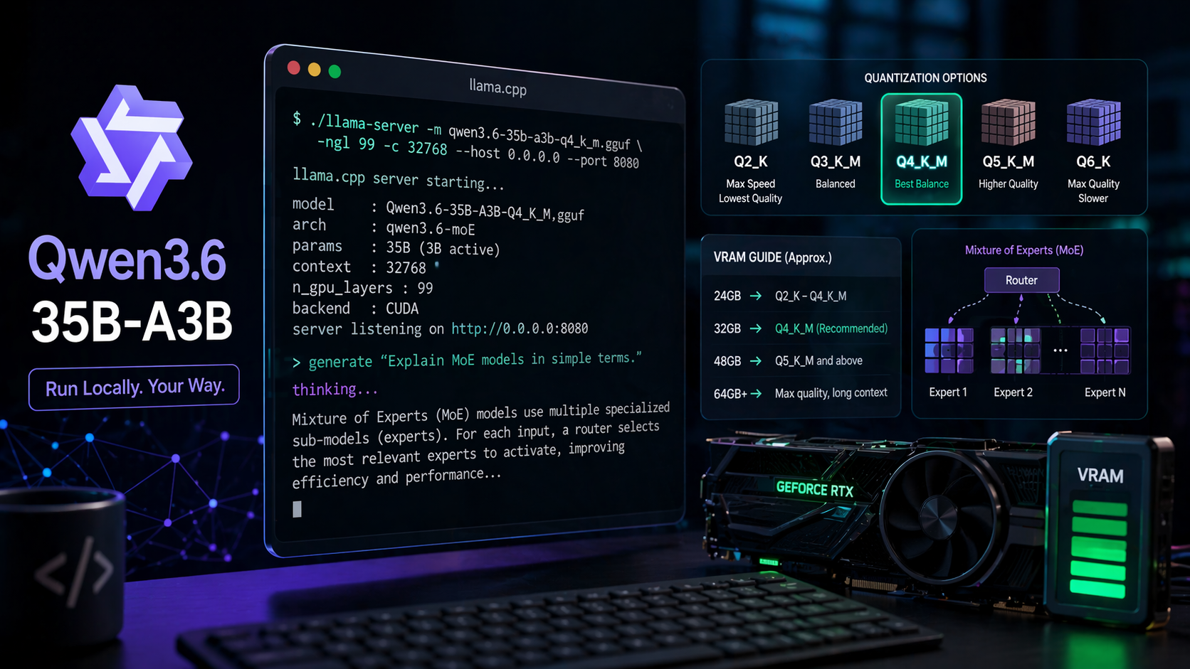 Qwen3.6-35B-A3B GGUF: Quants, Sizes, and How to Run It