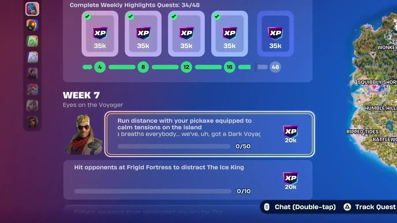 Fortnite “Run distance with your pickaxe equipped” quest: what counts