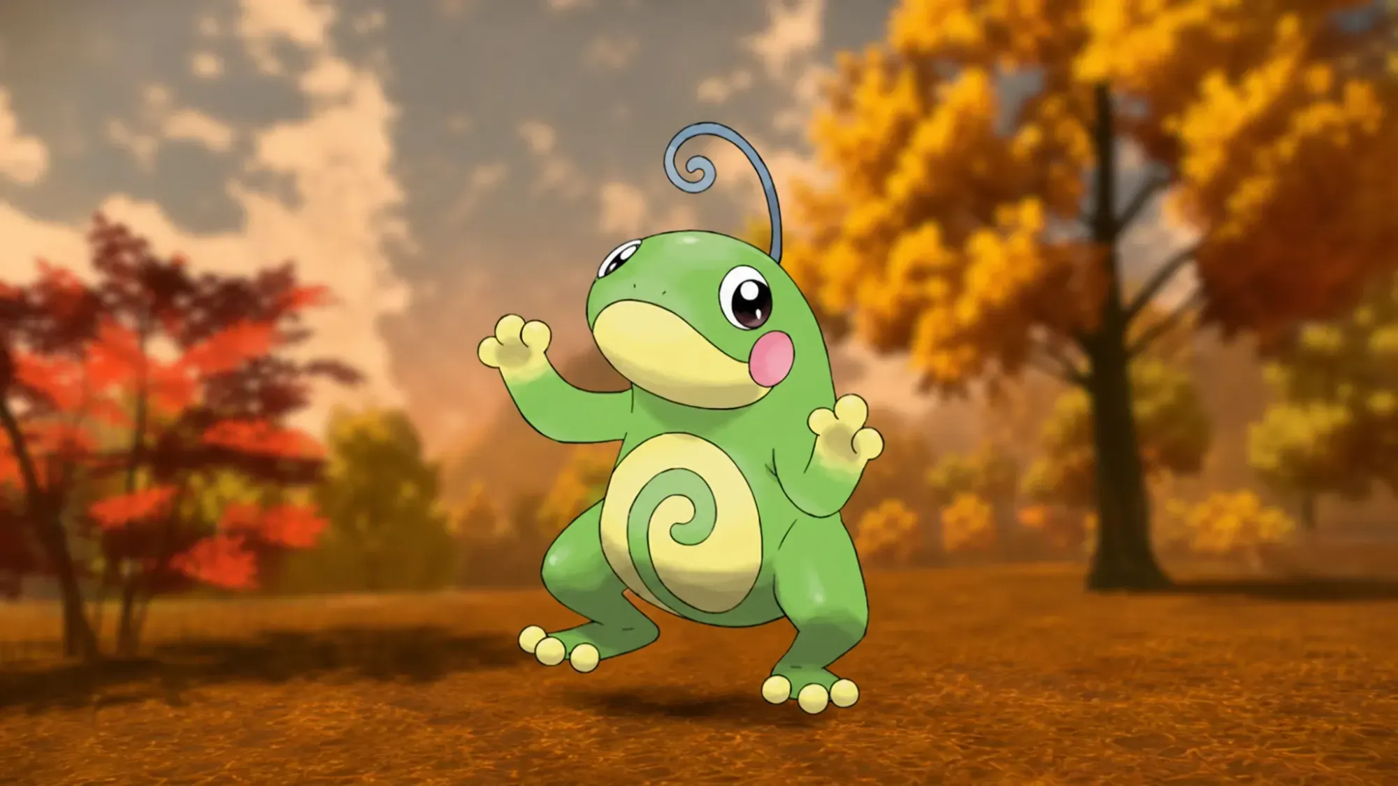 Custom image for cutest Pokemon guide with a Politoed on an autumnal background