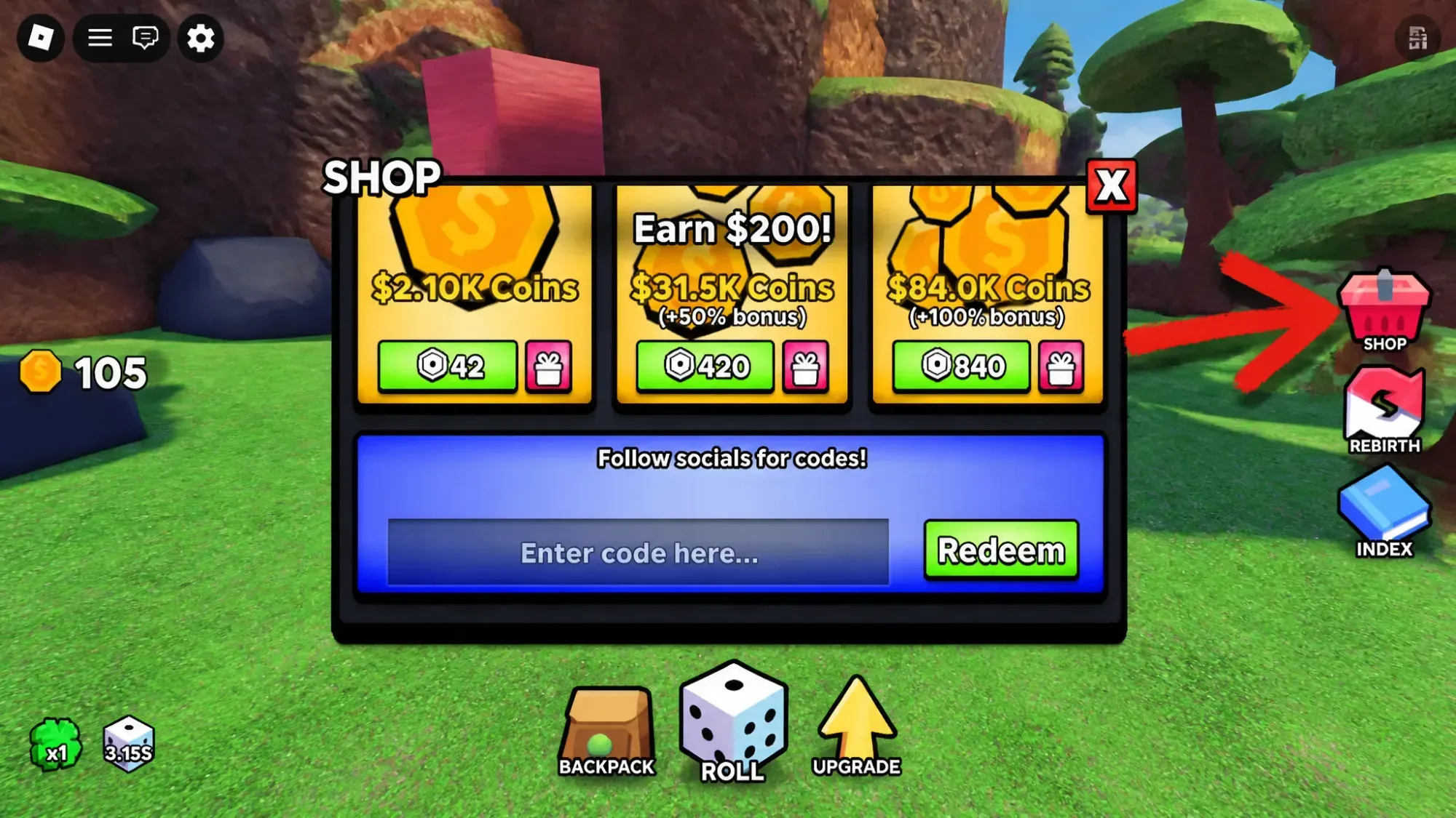 How to redeem codes in Slime RNG
