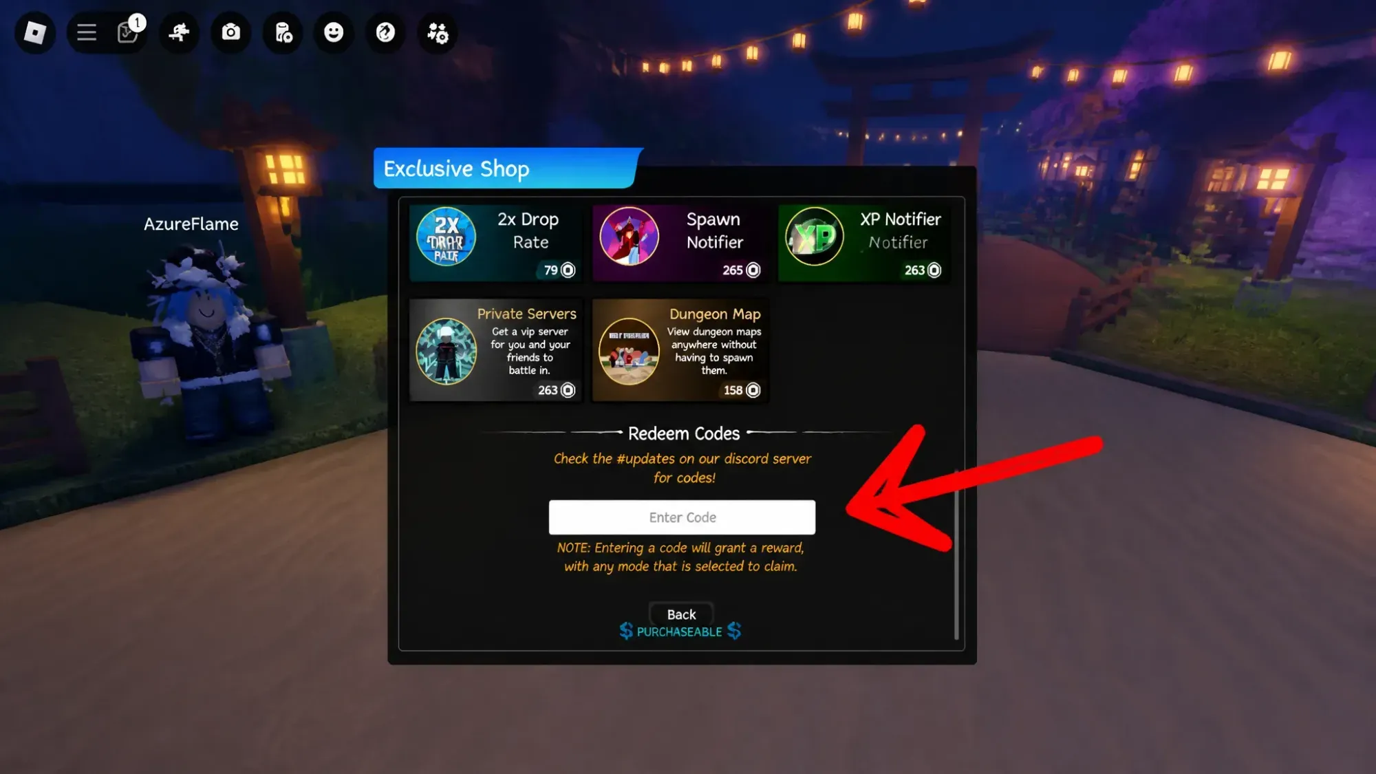 Screenshot of the Grand Piece Online redeem code section