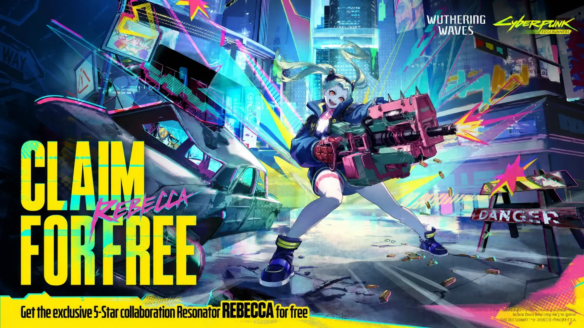 a screen showing the announcement of a free wuthering waves rebecca