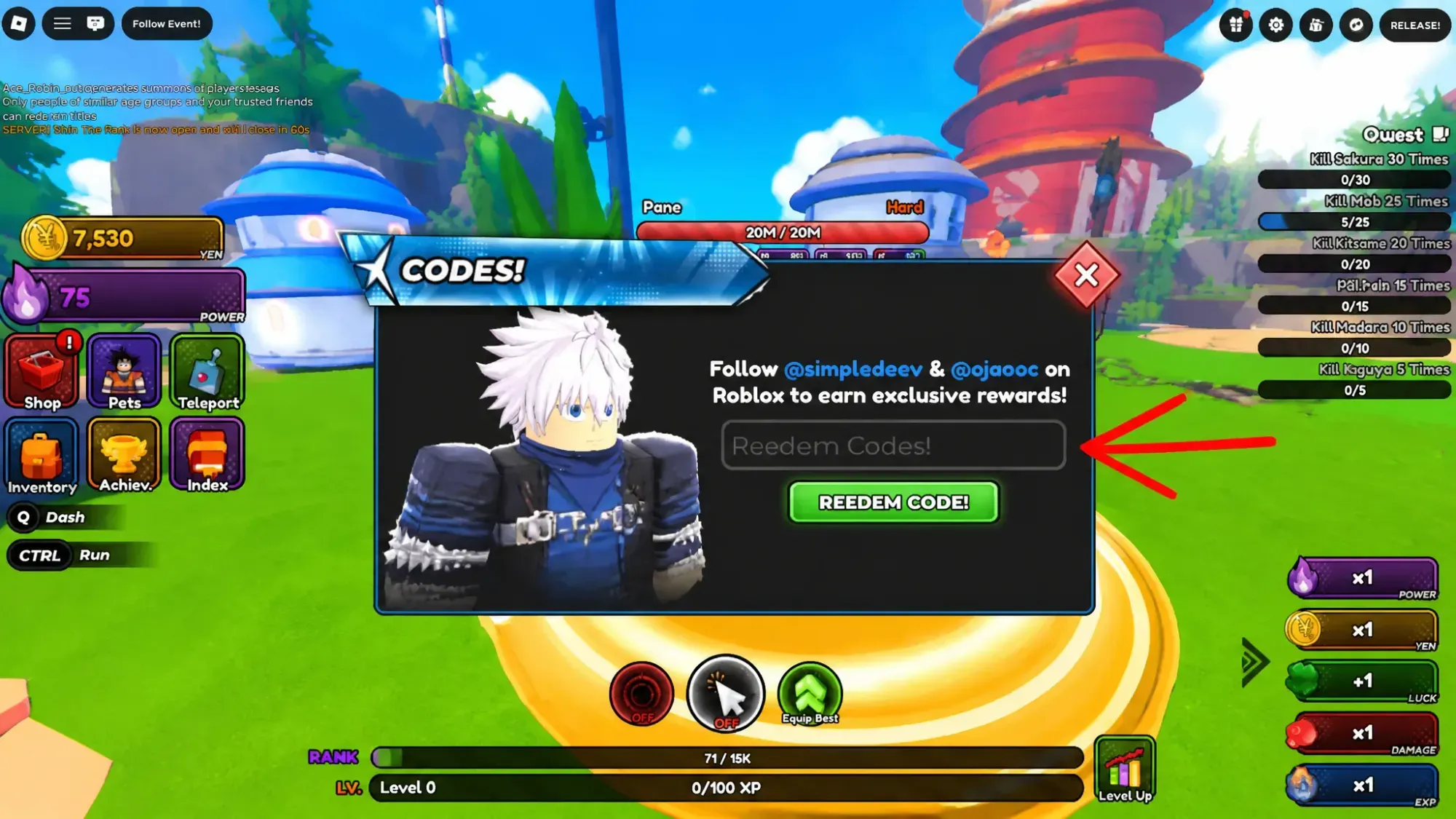 How to Redeem Codes in Anime Astral