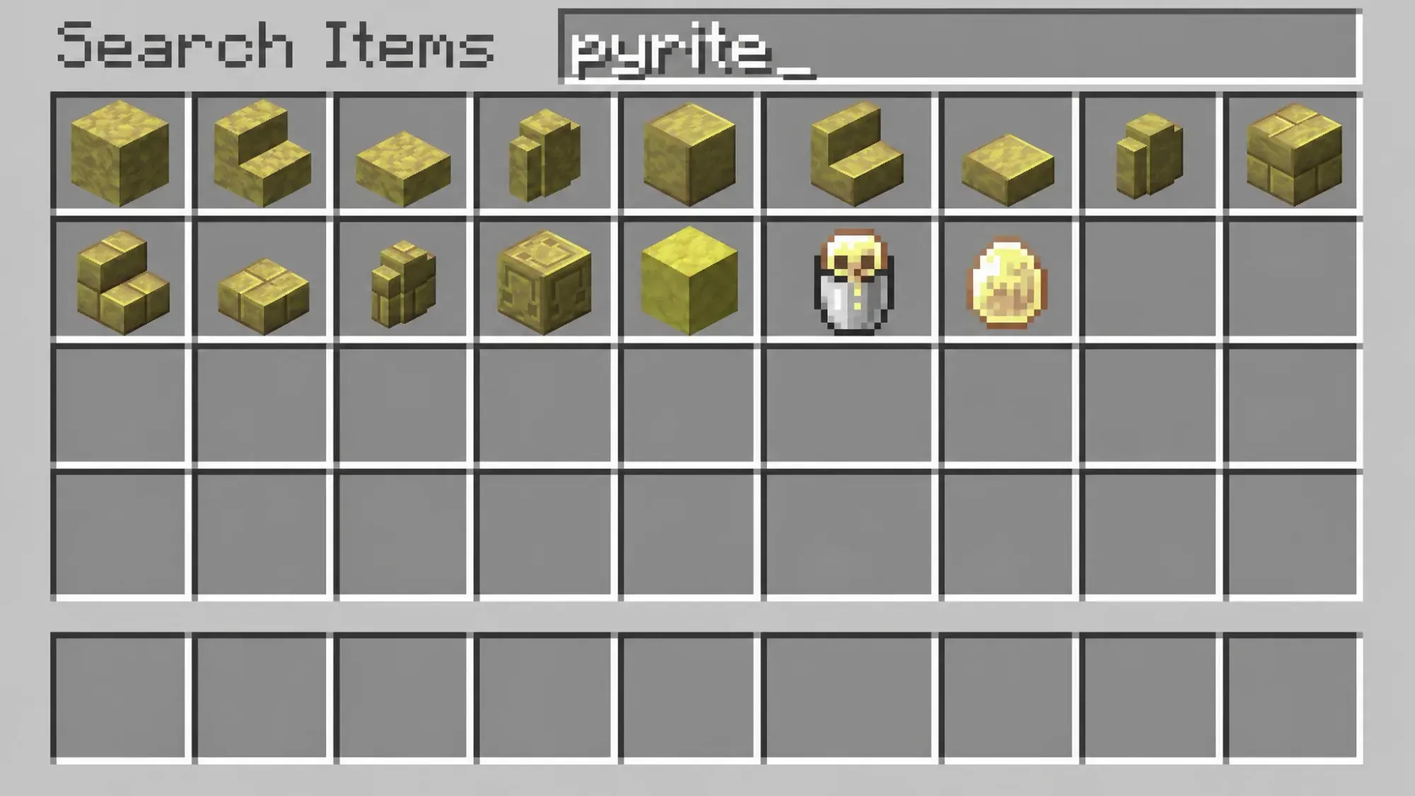 Sulfur block sets in Minecraft