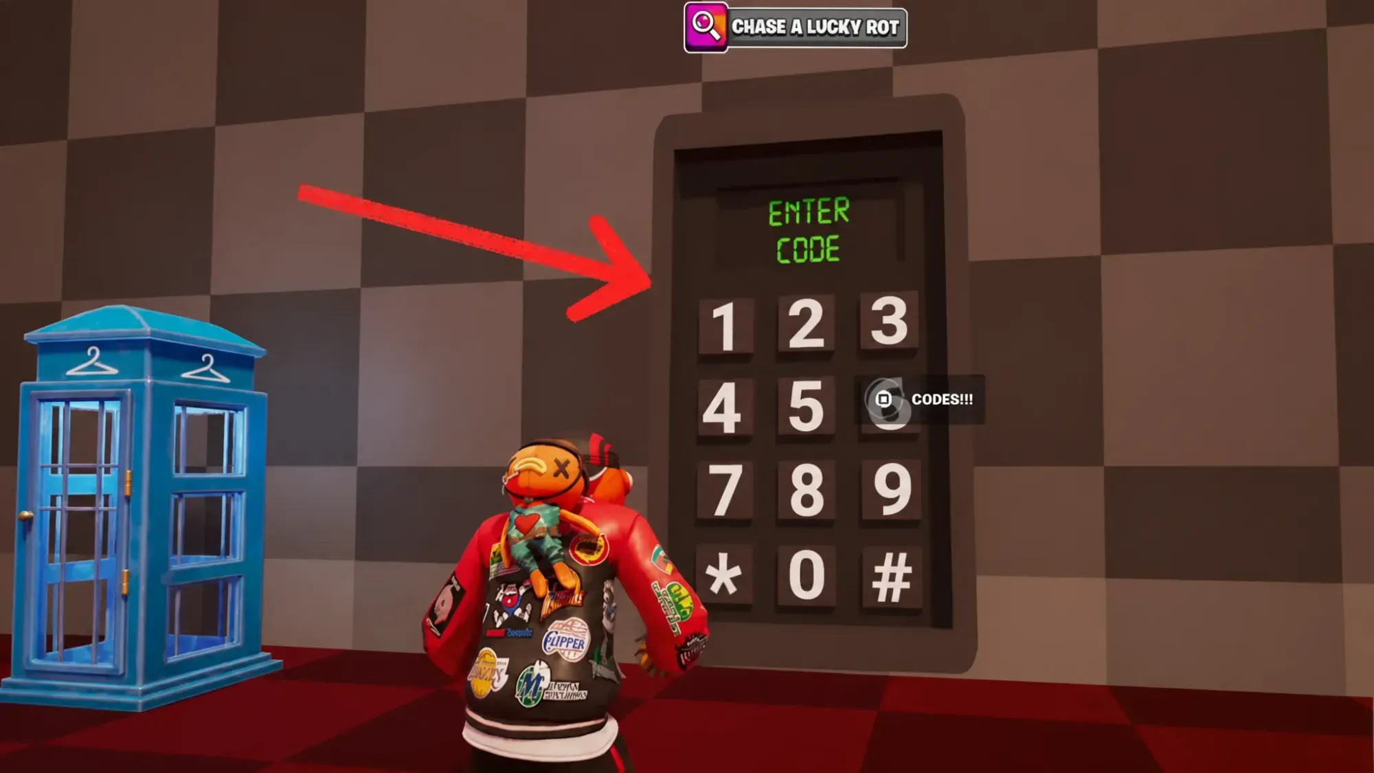 Fortnite Kick a Lucky Rot Codes Panel Screenshot