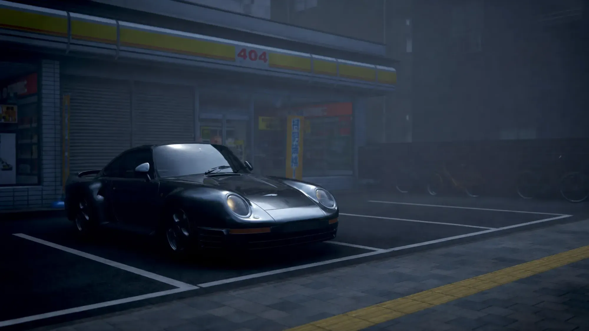 Shot of Porsche 959 in Tokyo City (Image via Xbox Game Studios || Sportskeeda)