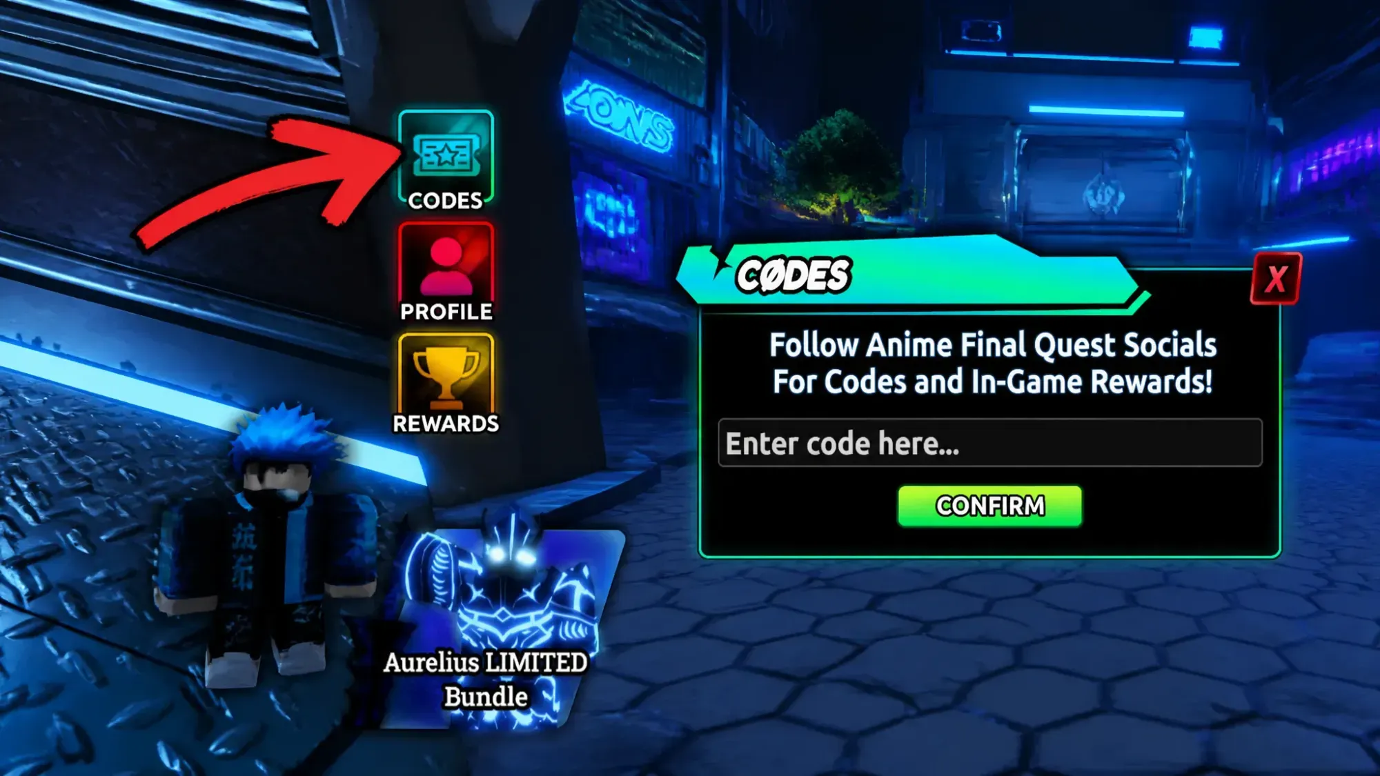 How to redeem Anime Final Quest codes