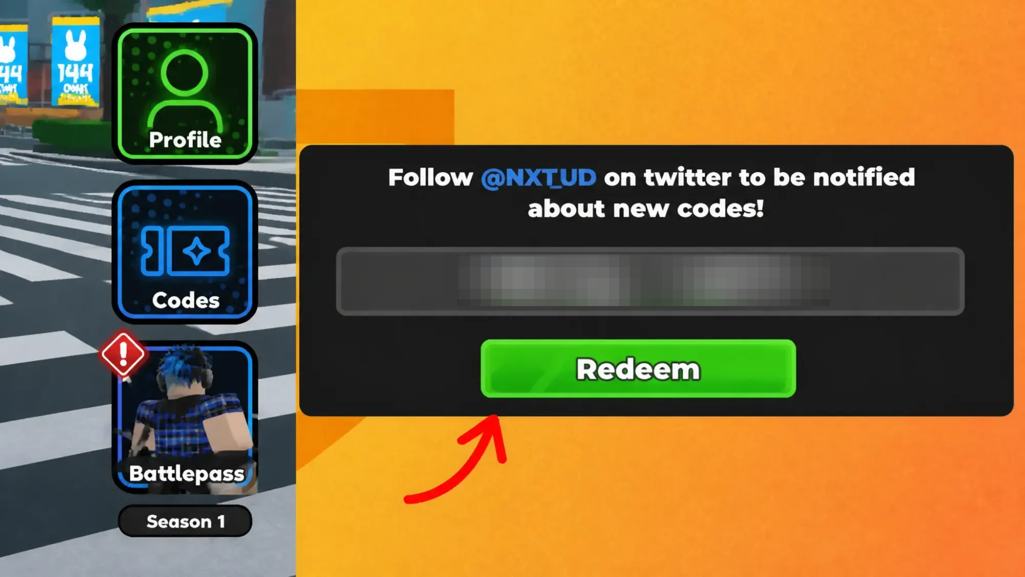 Universal Tower Defense codes: An image of the code redemption box in Universal Tower Defense