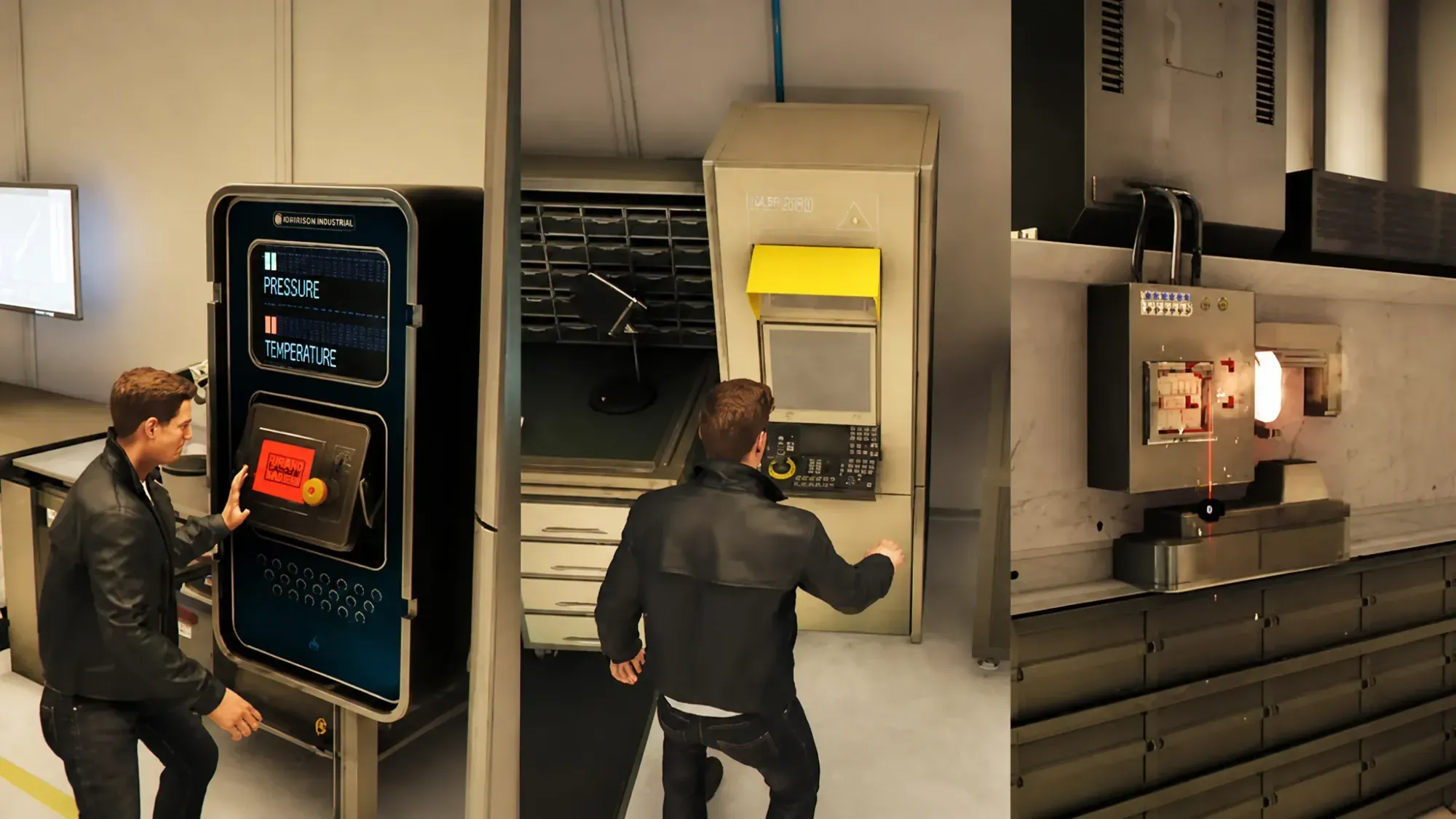 Interact with the Fur and Laser to open the garage gate (Image via IO Interactive || YouTube@BenGun)
