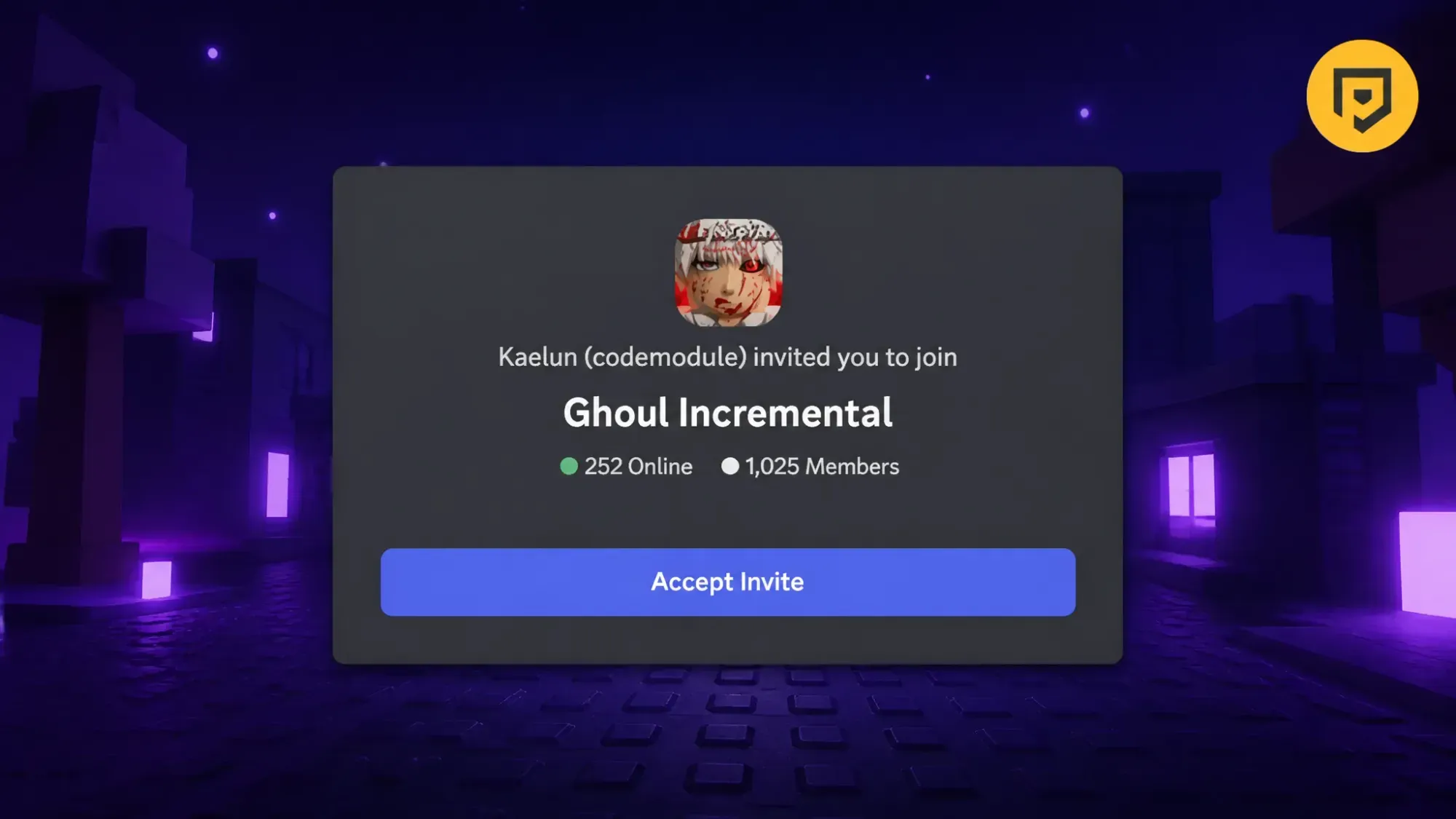 Ghoul Incremental codes: An image of the Ghoul Incremental Discord server