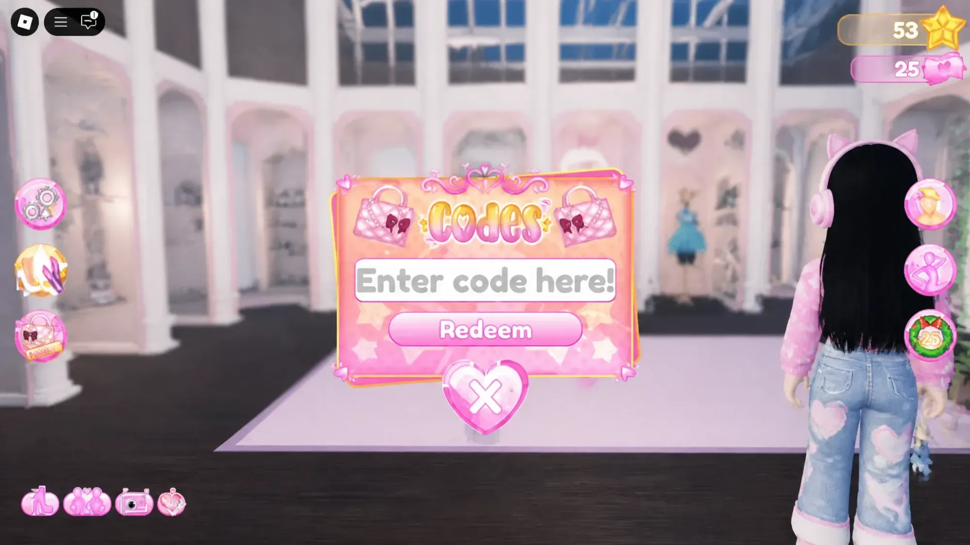 How to redeem codes in Dress to Impress