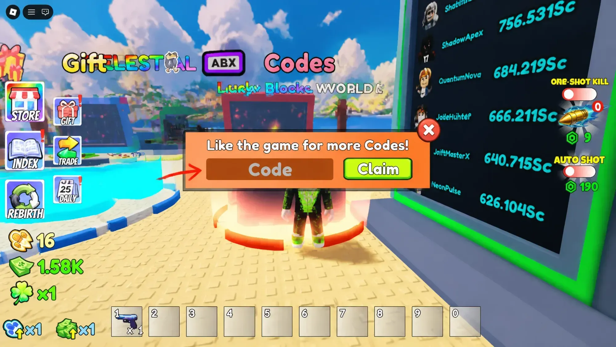 How to Redeem Codes in Find and Snipe Brainrot