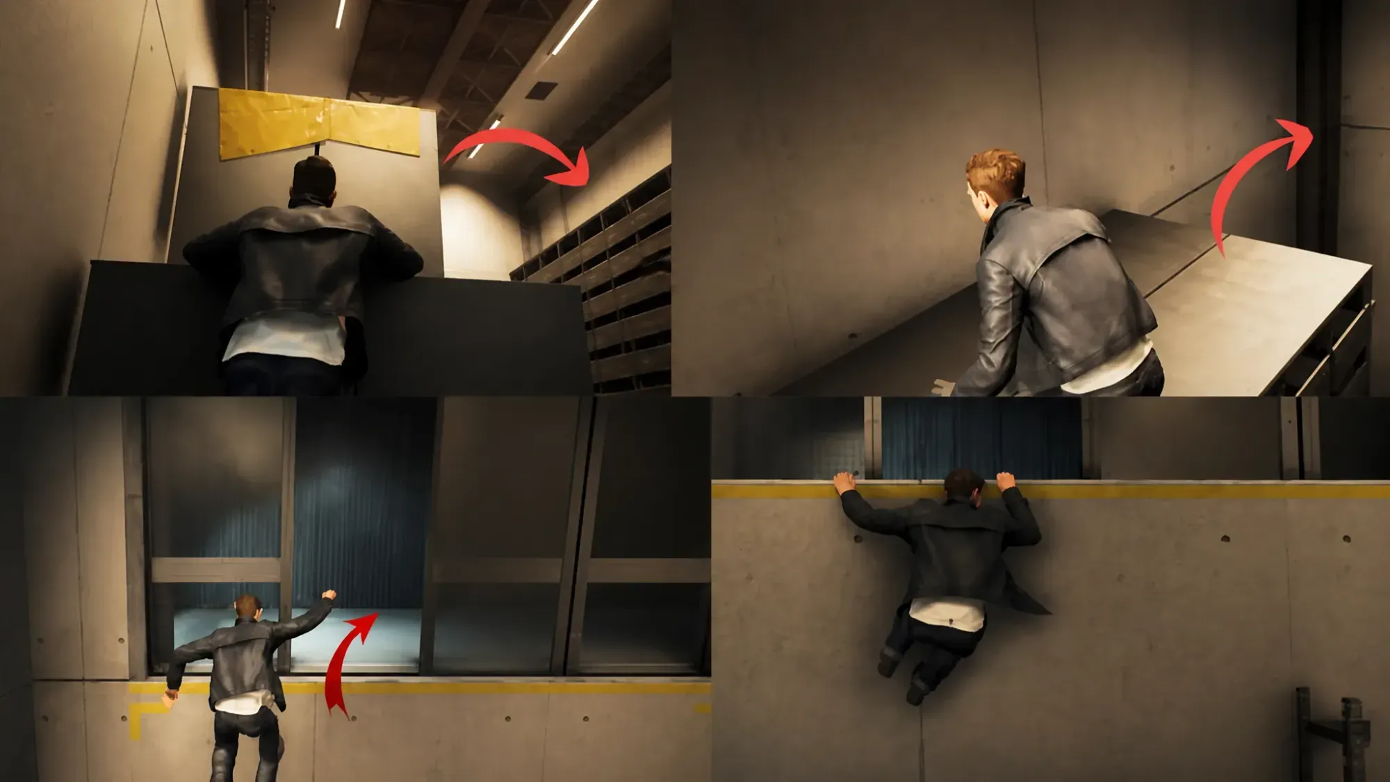 Climb up the lockers to reach the opening (Image via IO Interactive || YouTube@BenGun)
