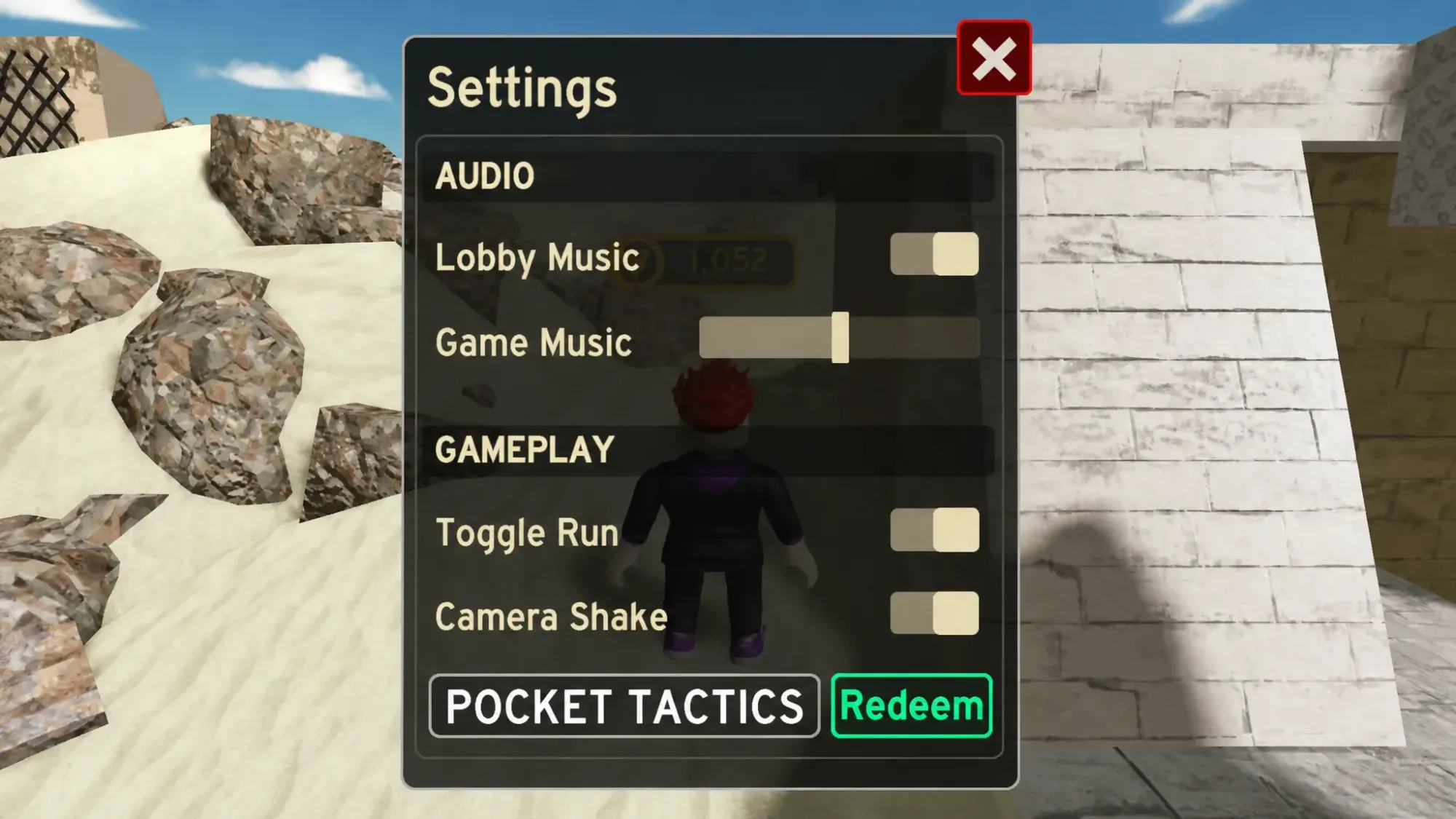 Deadly Delivery codes redemption screen, with the surface in the background