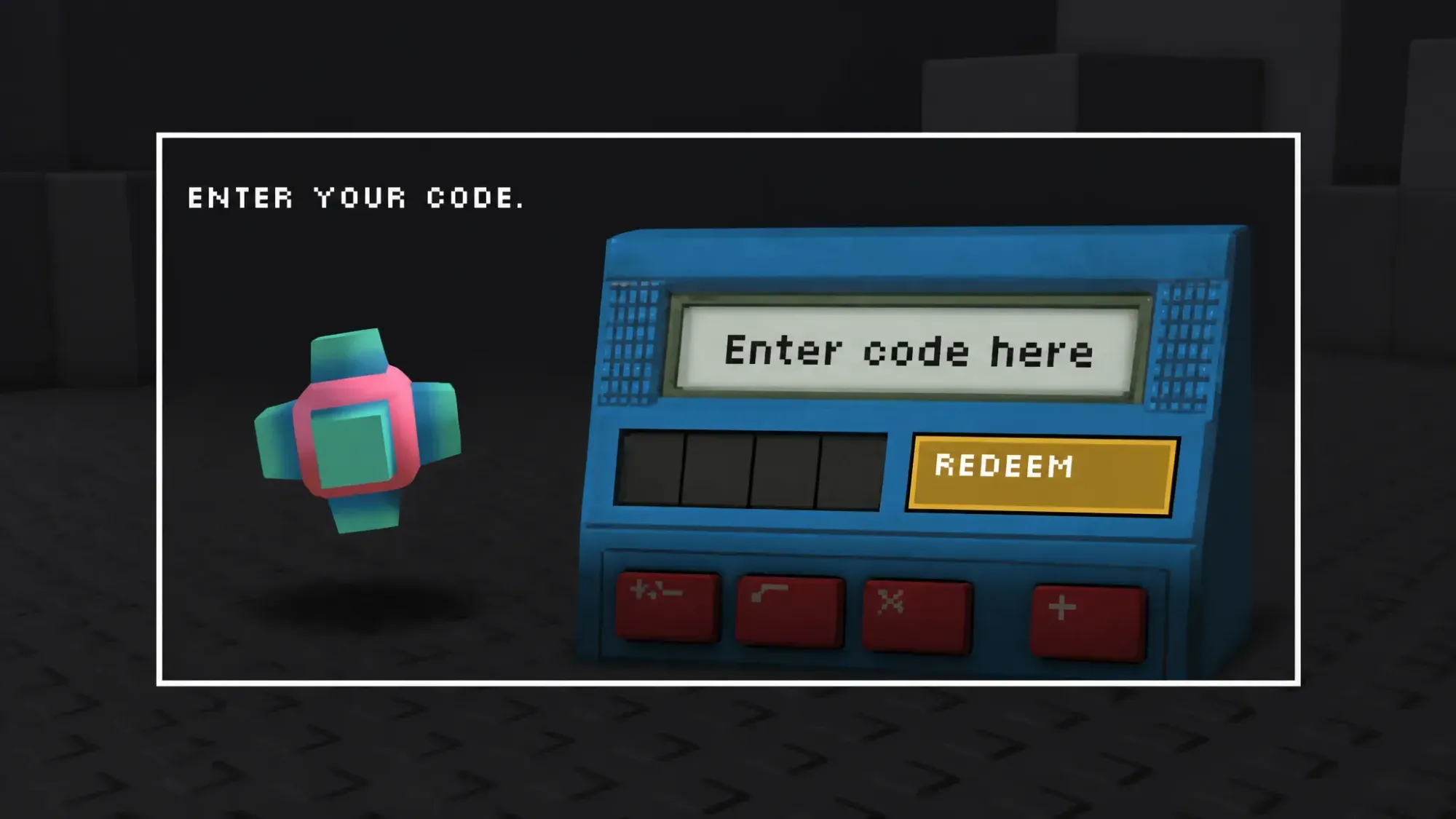 Clean Crew codes redemption screen showing the text box where a code is entered